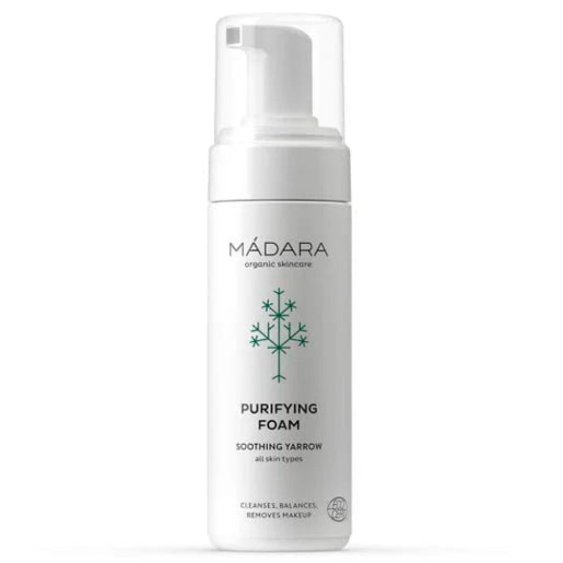 Espuma limpiadora facial purificante de la marca Mádara para todo tipo de pieles.