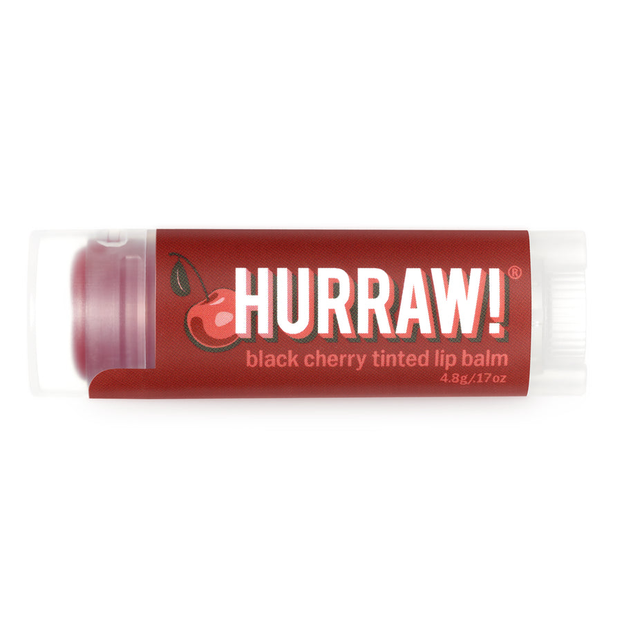 Bálsamo labial vegano con color Hurraw Black Cherry de 4.8 gramos