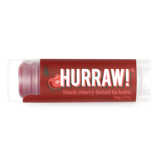 Bálsamo labial vegano con color Hurraw Black Cherry de 4.8 gramos