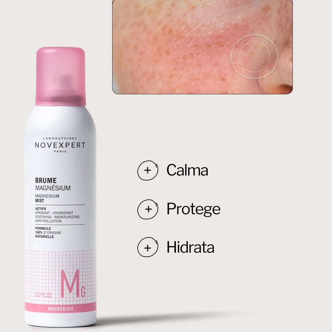 Beneficios de la Bruma de Magnesio Novexpert: calma, protege e hidrata la piel sensible con rojeces - Piperita Bio