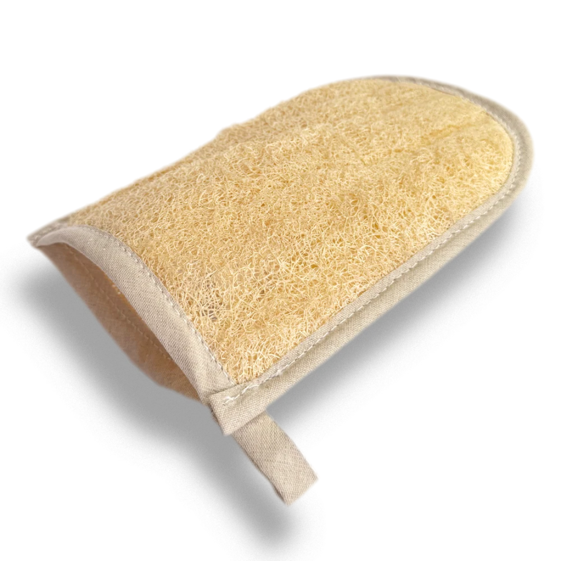 Manopla de baño de luffa 100% natural, vegetal y biodegradable de la marca Iberluffa en Piperita Bio.
