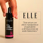 Recorte de prensa de la revista ELLE destacando y recomendando el Sérum Booster con Ácido Hialurónico de Novexpert.